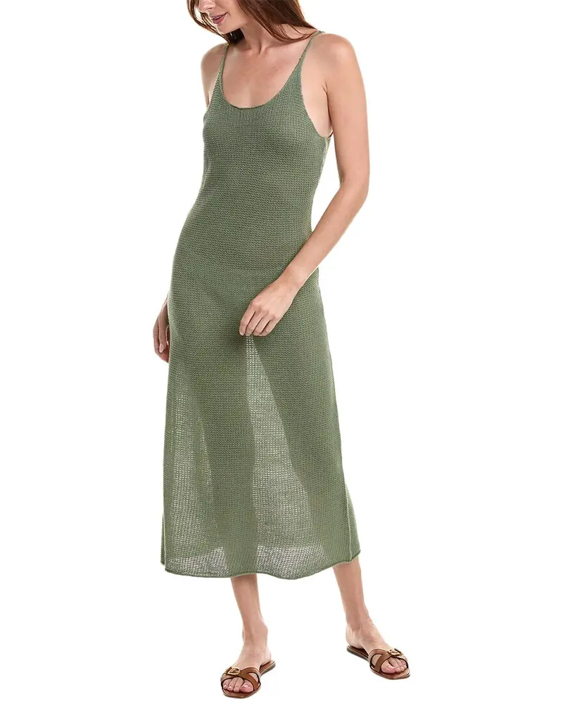 Onia Textured Linen Sweater Scoop Maxi Dress 1