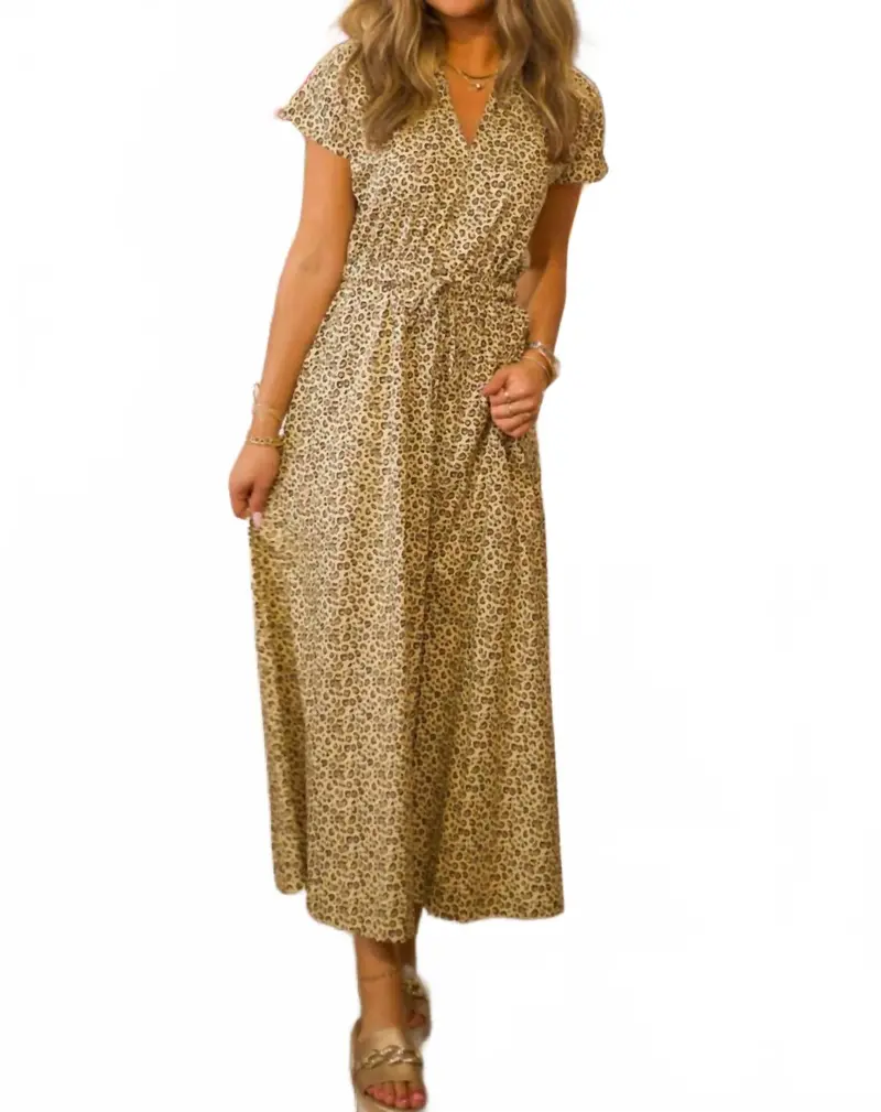 Open Back Maxi Dress In Leopard 1