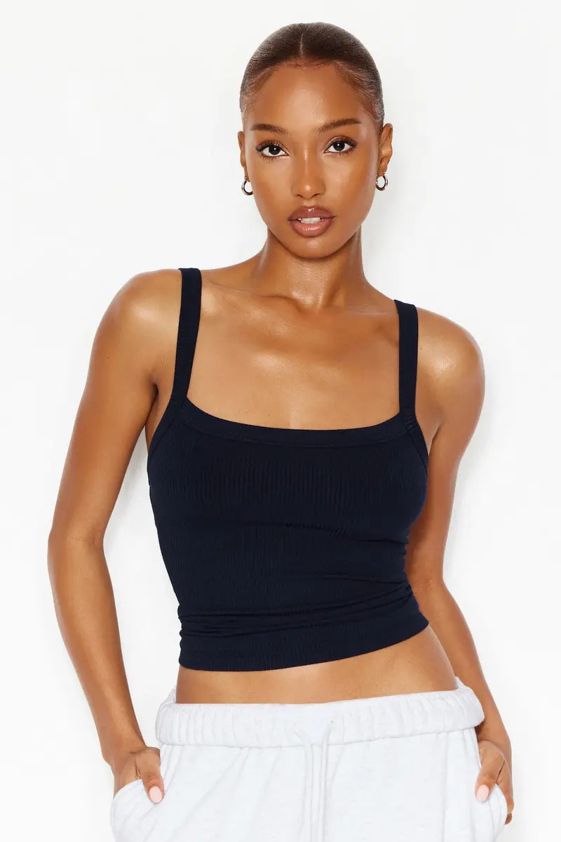 Open Neck Ribbed Cami Top 1
