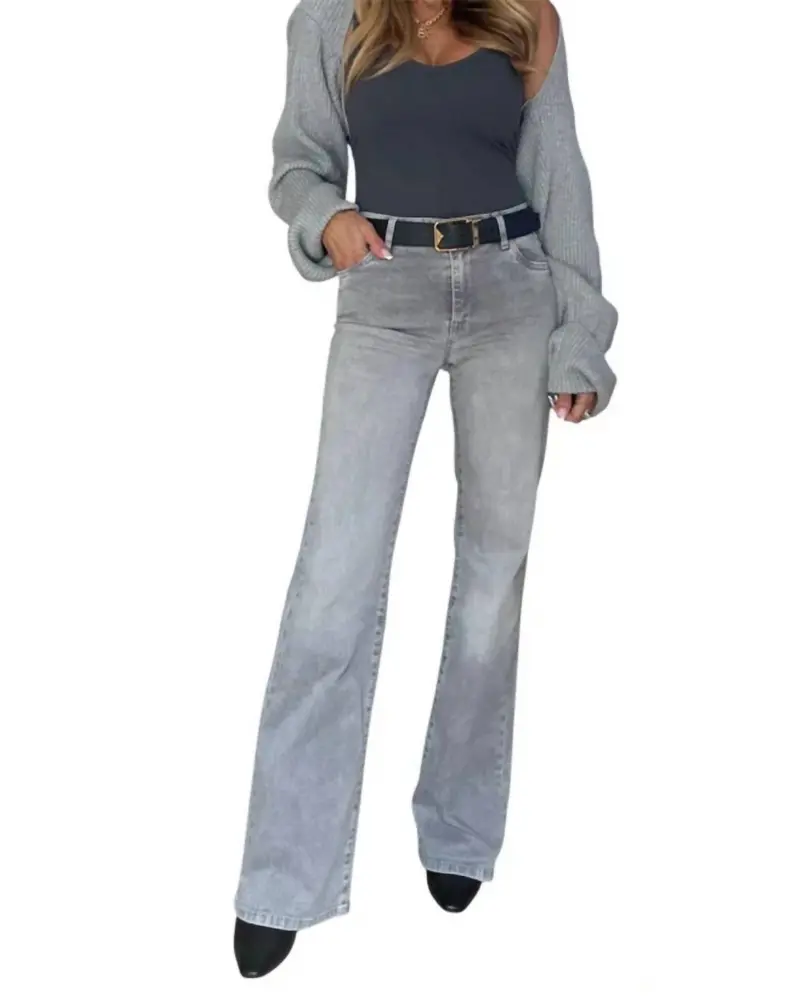 Orel Classic Denim Jeans In Gray Sky 1