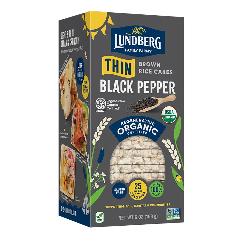 Organic Cracked Black Pepper Thin Rice Cakes 1