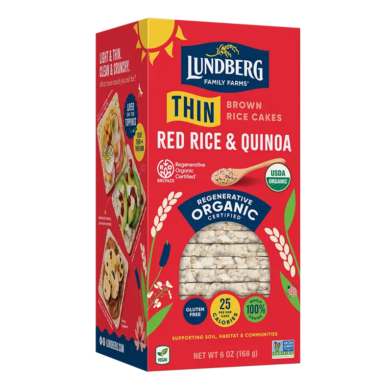 Organic Red Rice & Quinoa Thin Rice Cakes (Salt-Free) 1