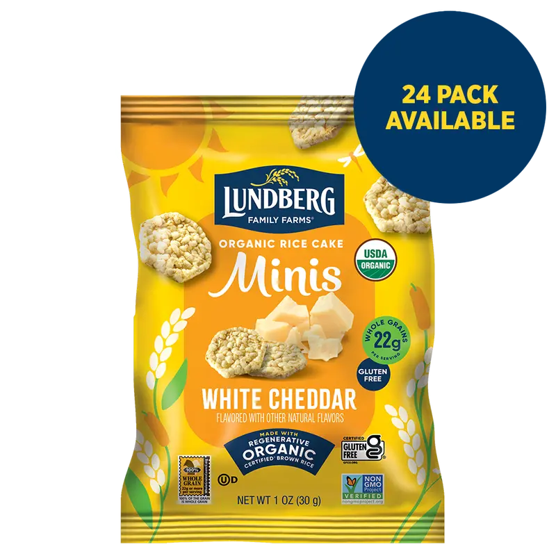 Organic White Cheddar Rice Cake Minis, Single-Serve 1