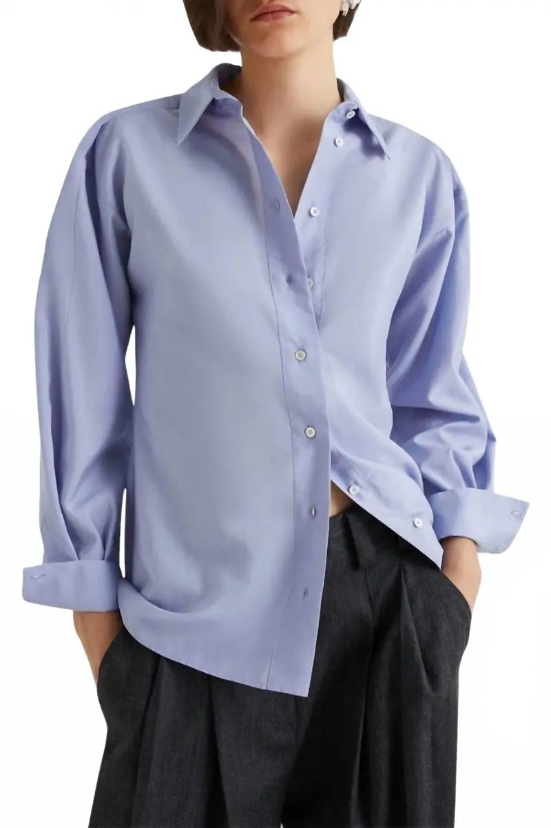 Orlaya Puff-Sleeves Shirt In Dust Blue 1