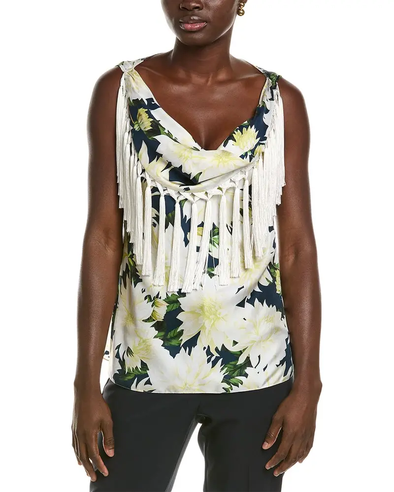 Oscar De La Renta Dahlia Silk Twill Tank 1