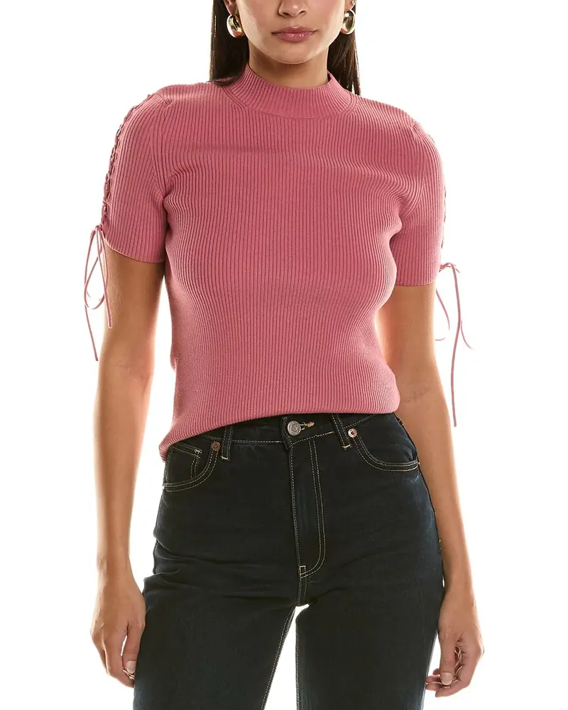 Oscar De La Renta Mock Neck Wool-Blend Shirt 1