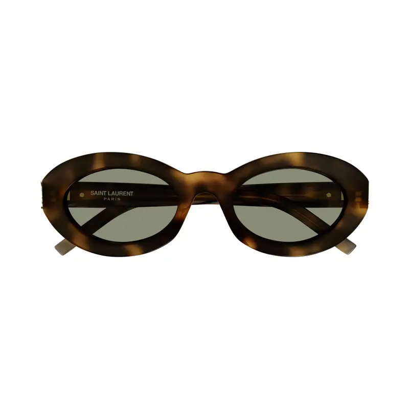 Oval Tortoiseshell Sunglasses With Muted Green Lenses 1