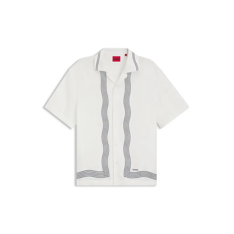 Oversized-Fit Printed Shirt With Camp Collar 1