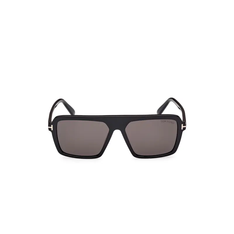 Oversized Rectangular Acetate Sunglasses With Metallic Accents 1