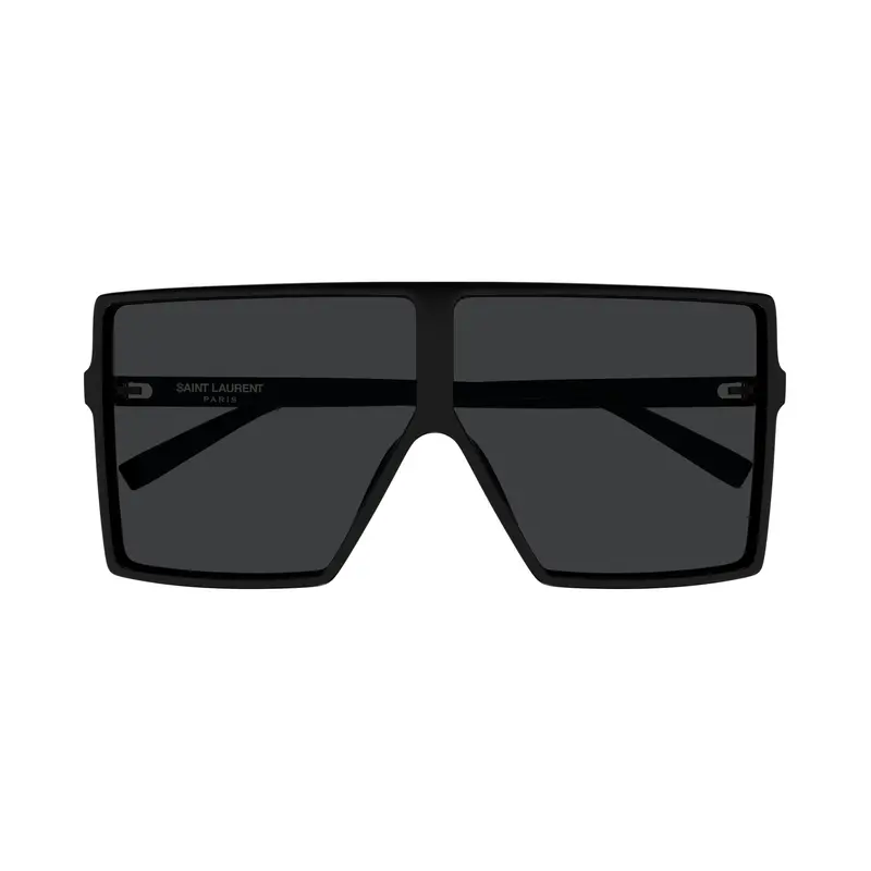 Oversized Square Black Sunglasses With Glossy Finish 1