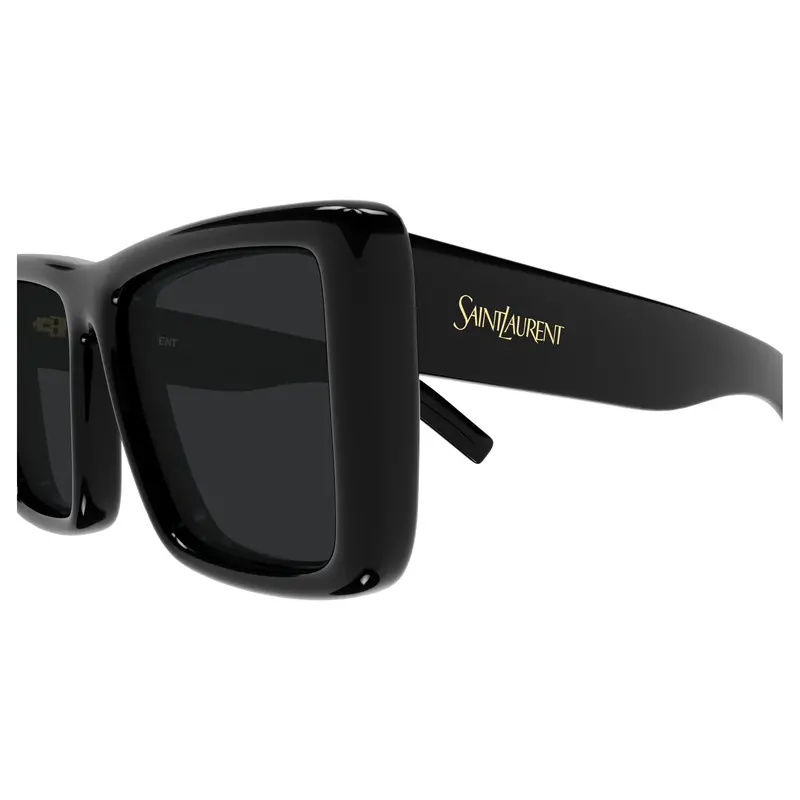 Oversized Square Sunglasses With Glossy Frame And Gold Accents 2
