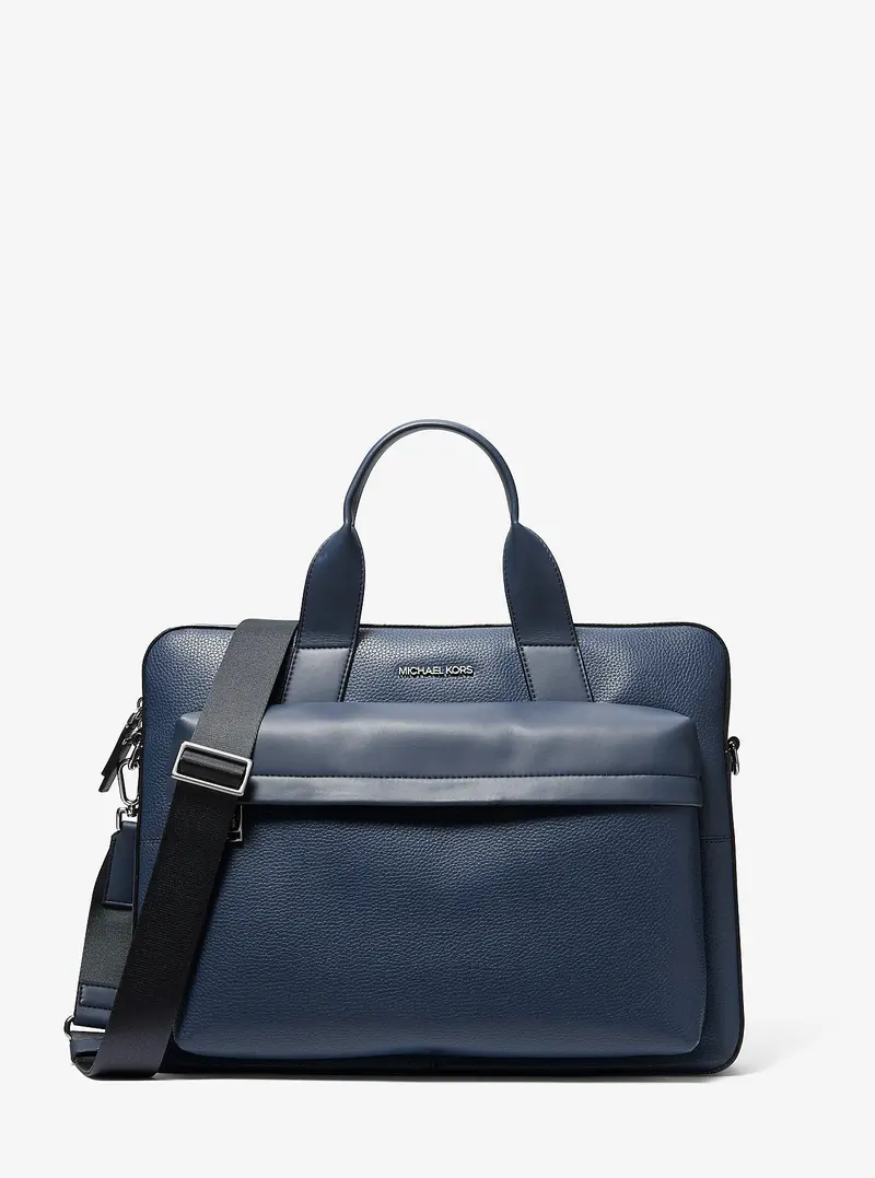 Pacey Medium Pebbled Leather Pocket Briefcase 1