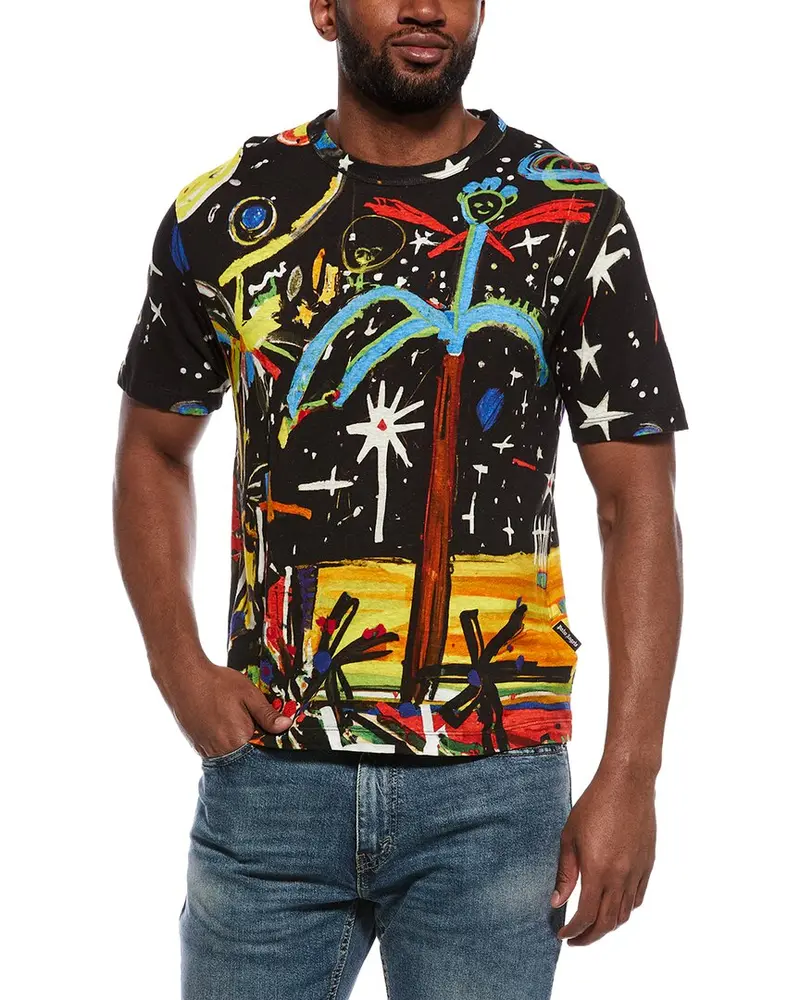 Palm Angels Linen-Blend T-Shirt 1