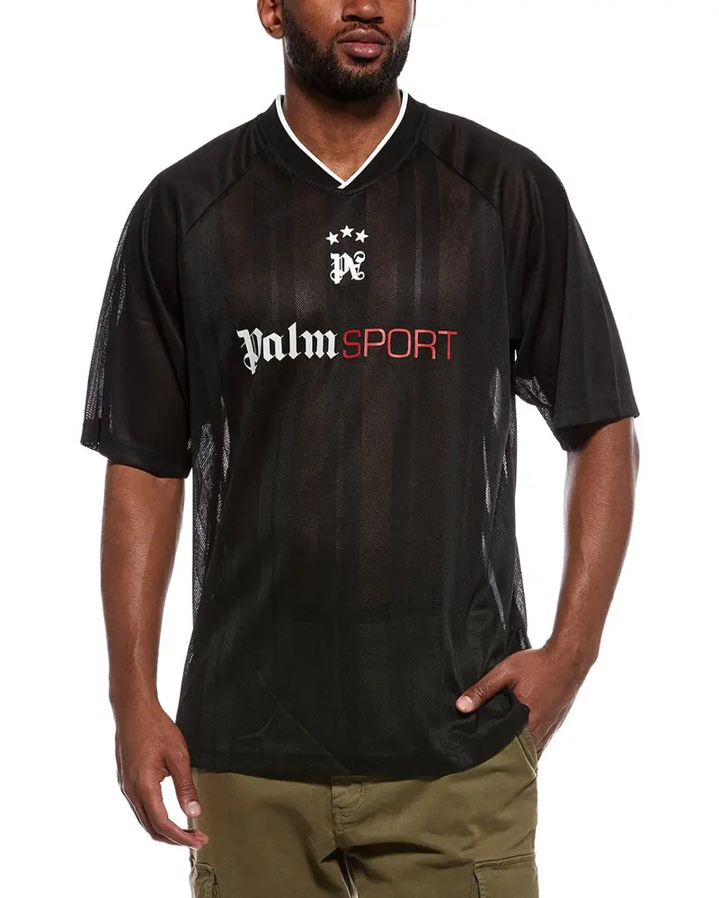 Palm Angels Mesh Logo T-Shirt 1