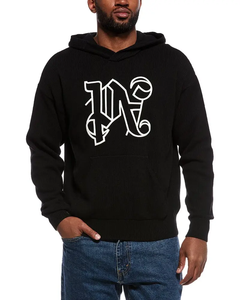 Palm Angels Wool & Cashmere-Blend Hooded Sweatshirt 1