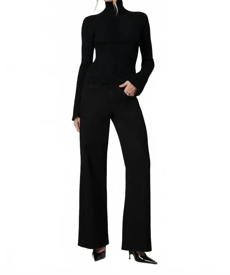 Palmer Turtleneck Top In Black 1