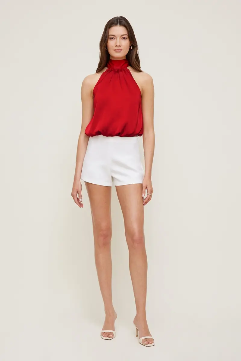 Paloma Bubble Satin Halter Blouse 1