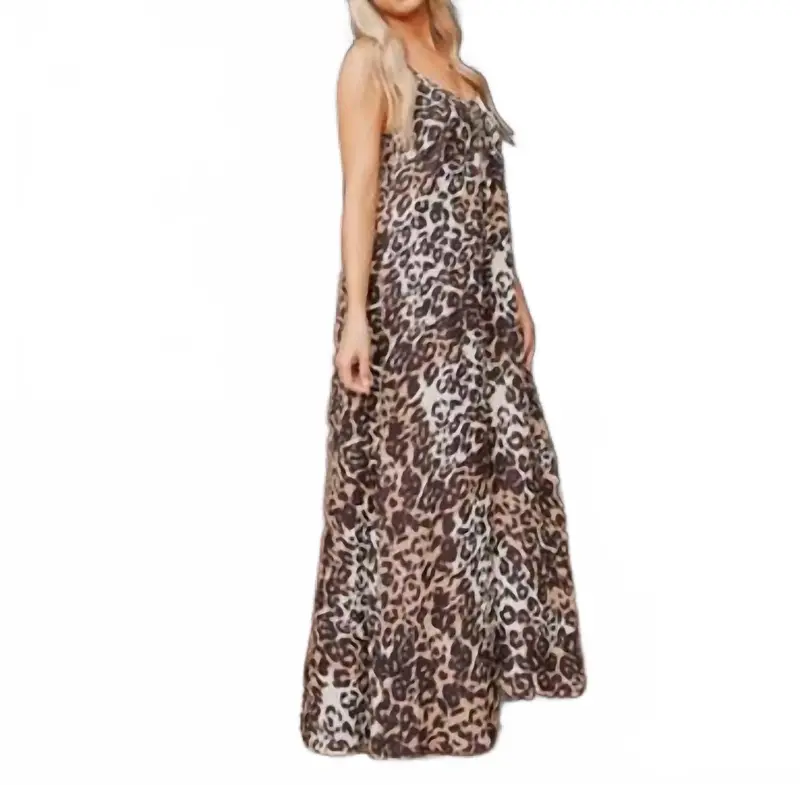 Panama Leopard Maxi Dress In Black 1