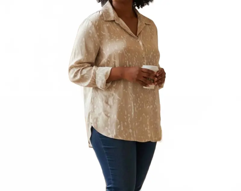 Patterned Top In Beige 1