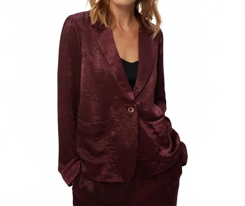 Paula Long Sleeve Blazer In Red 1