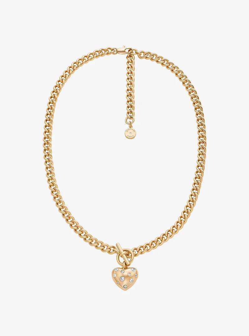 Pavé Heart Charm Necklace 1