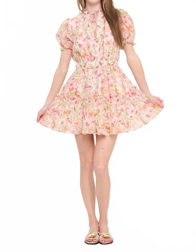 Pebble Garden Short Dress In Multicolor 1