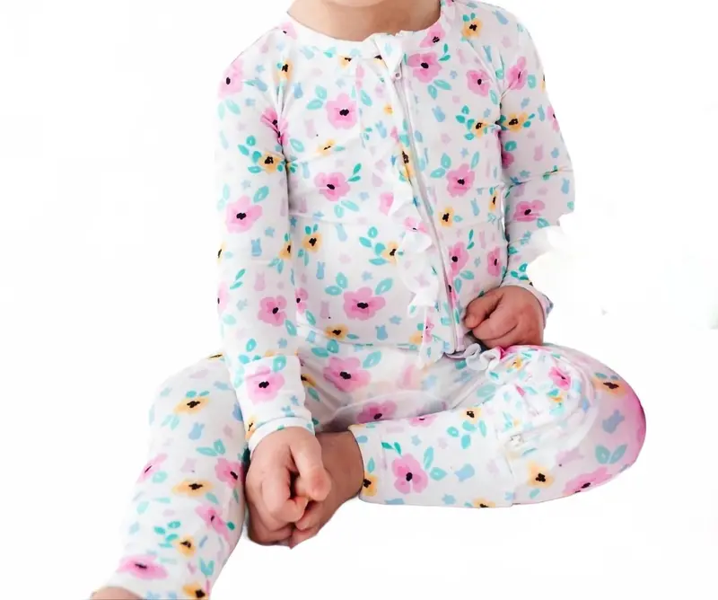 Peeps And Petals Ruffle Convertible Romper In White 1