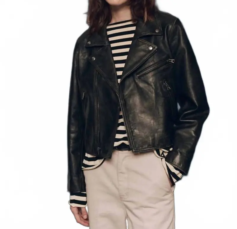 Perfect Leather Jacket In Worn Black 1