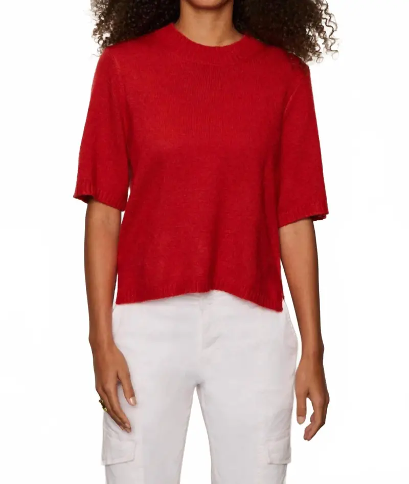 Perfect Short Sleeve Sweater Tee In Tulip 1
