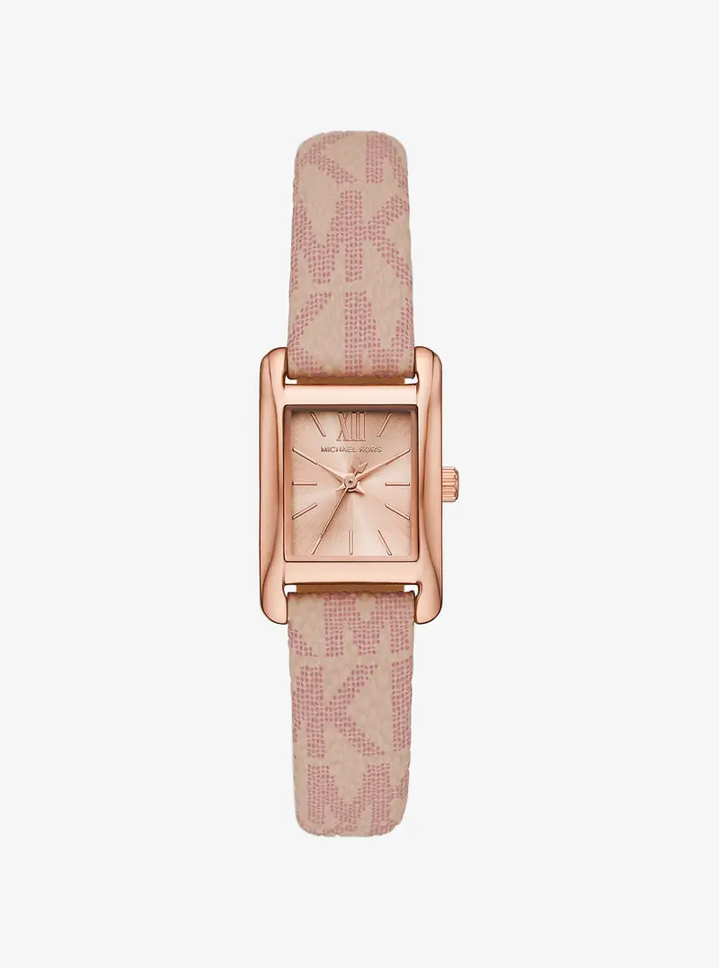 Petite Monroe Rose Gold-Tone And Logo Strap Watch 1