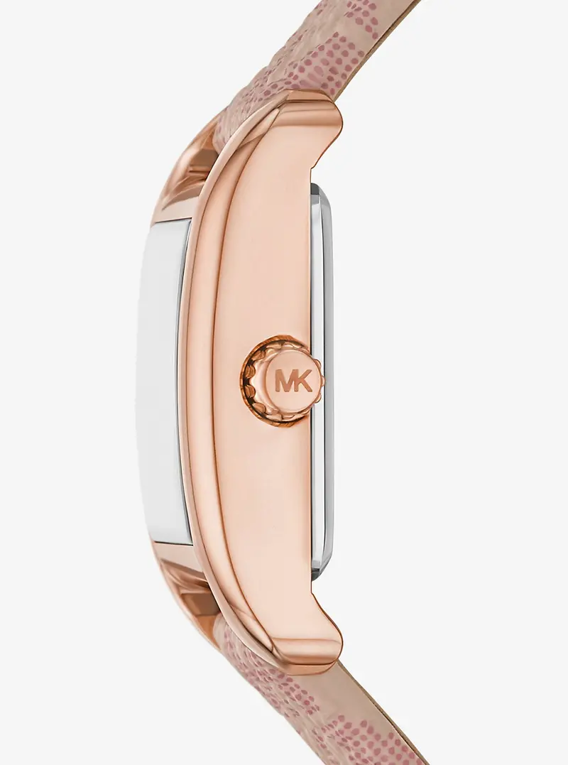Petite Monroe Rose Gold-Tone And Logo Strap Watch 2