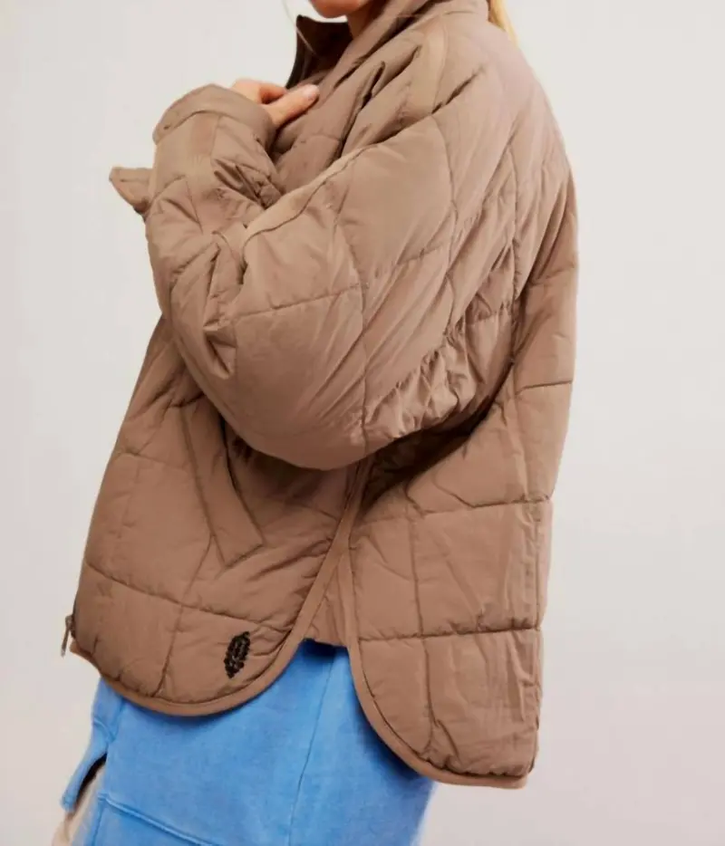 Pippa Packable Puffer Jacket In Twig 1