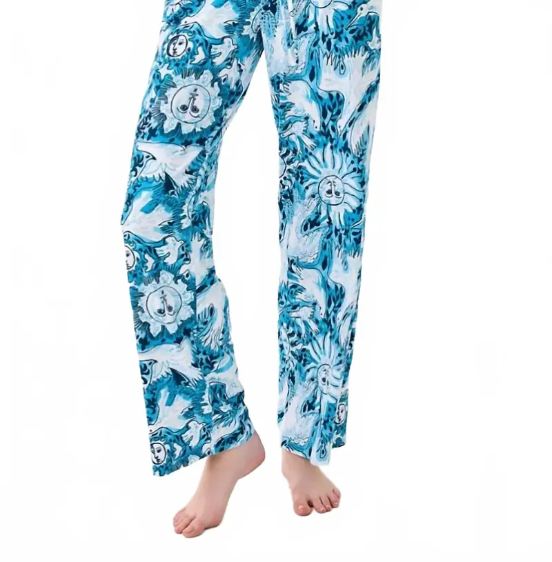 Pj Knit Pant In Bellevue Blue Lilly Gulls 1