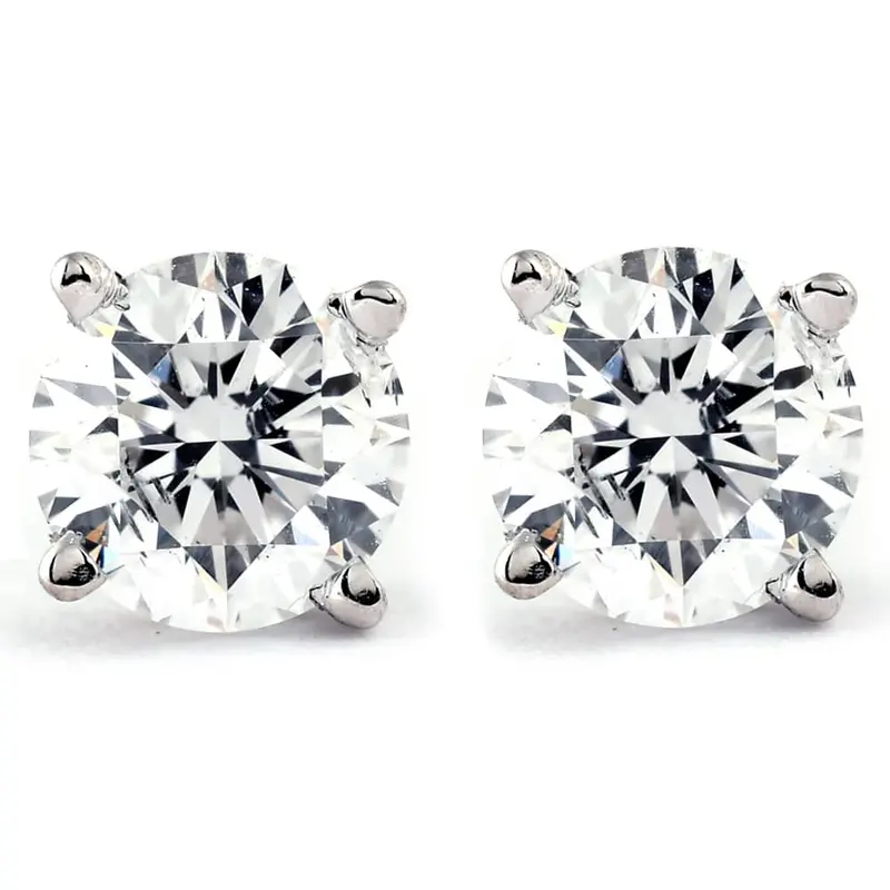 Platinum 1/2Ct Diamond Studs Screw Back Lab Grown 1