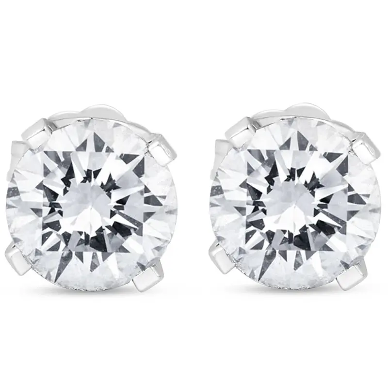 Platinum 2Ct Tw Round Cut Diamond Studs Lab Grown 1