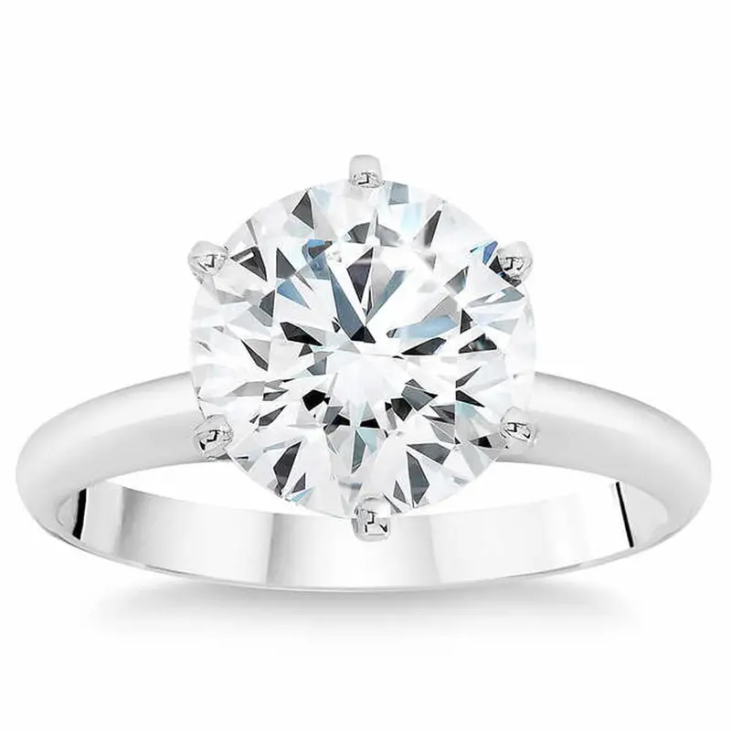 Platinum 3Ct Certified Diamond Solitaire Engagement Ring Lab Grown Size: 7 1