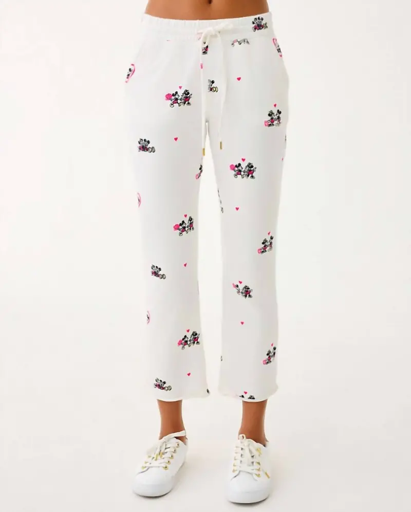 Playa Crop Terry Pant In Coconut Disney Half Drop 1