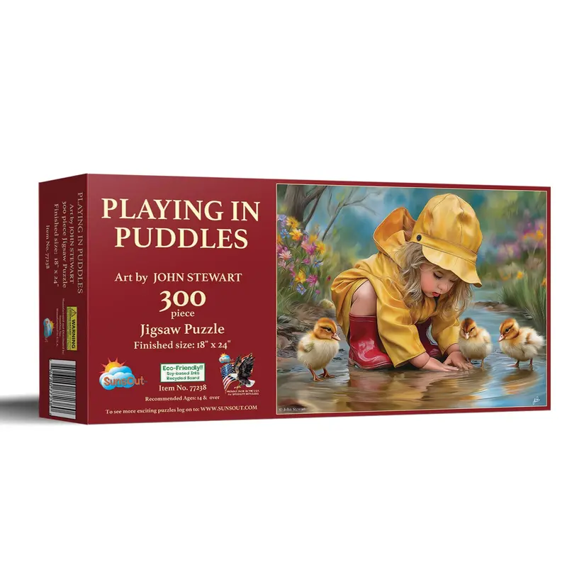 Playing In Puddles 300 Piece Jigsaw Puzzle For Adults 1