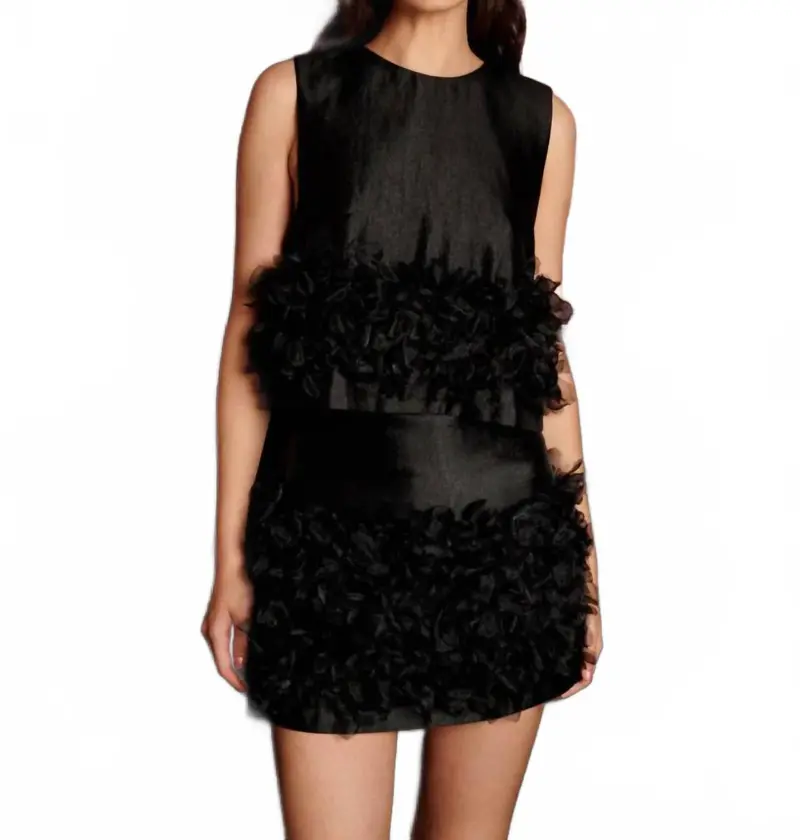 Plume Organza Top In Coal Black 1