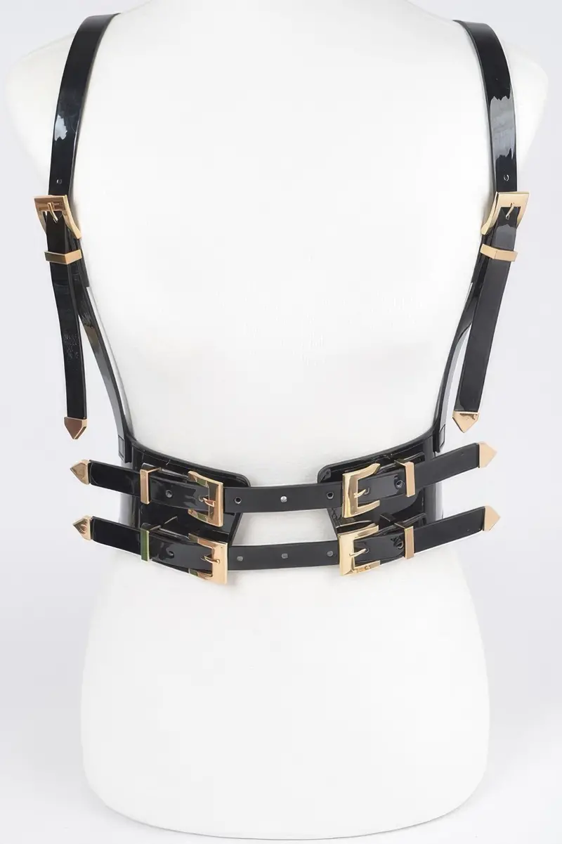 Plus Size Faux Leather Harness 1