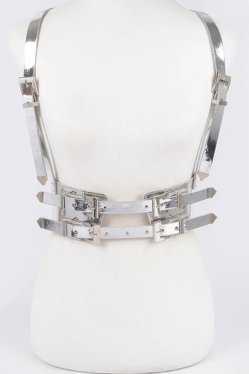 Plus Size Vegan Harness With Metal Buckle 1