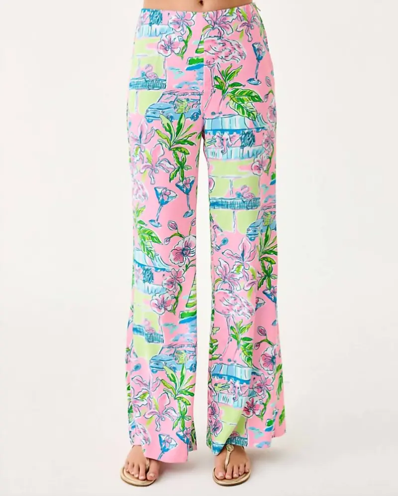 Polyanna Palazzo Pants In Conch Shell Pink 1