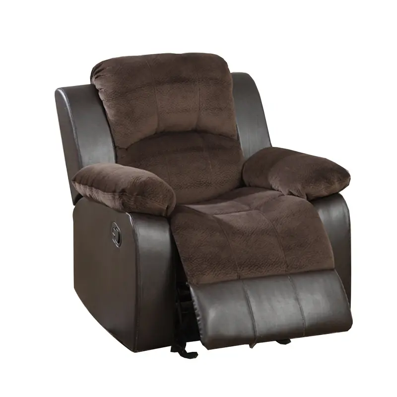Polyurethane Rocker Recliner In Choco Suede Brown 1