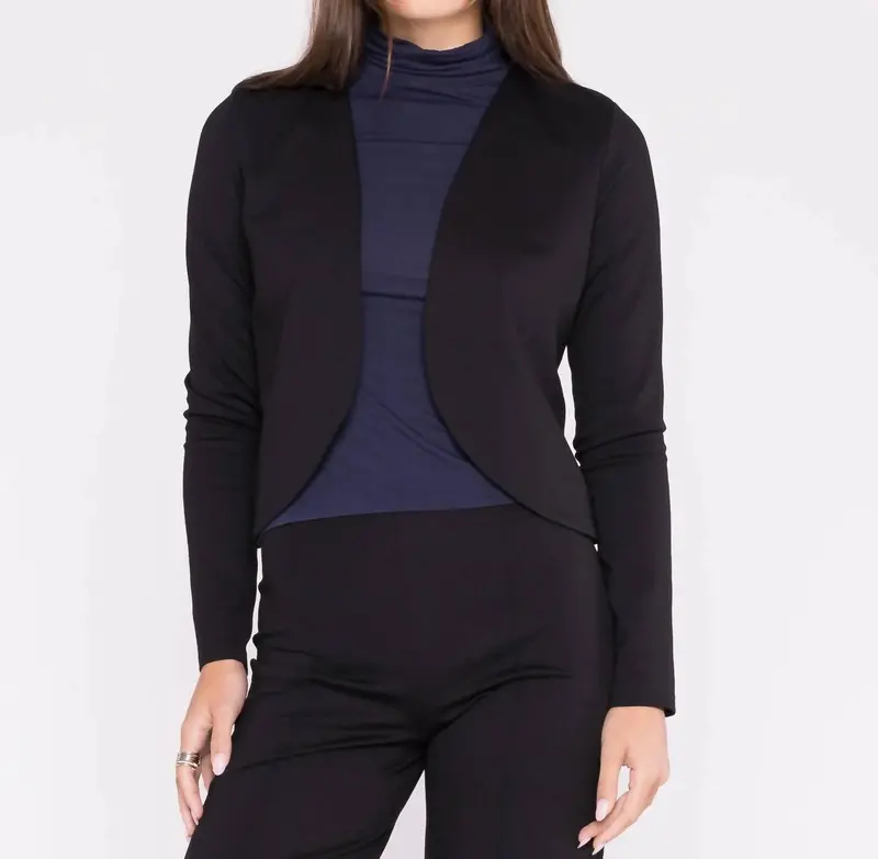 Ponte Knit Bolero Top In Black 1