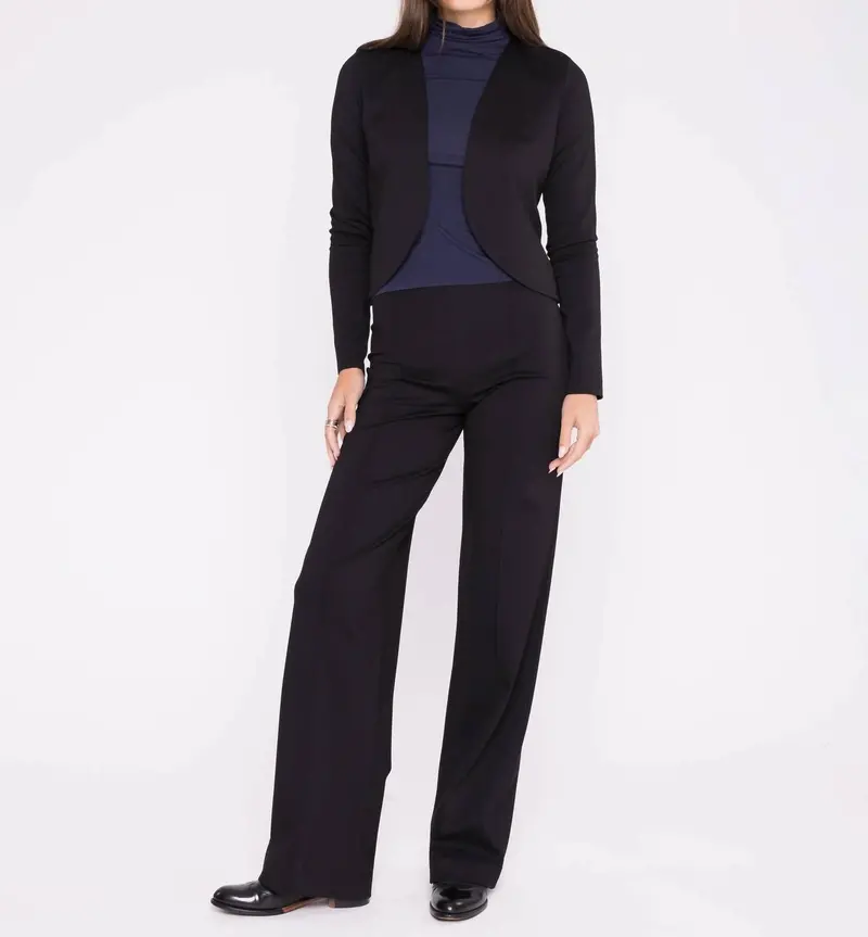 Ponte Knit Straightleg Pants In Black 1