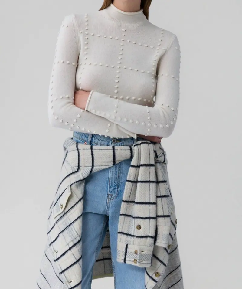 Popcorn Sweater In Cream 1