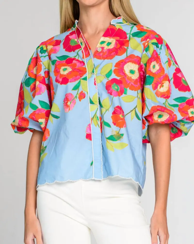 Poppy Patch Edie Top In Multi 1