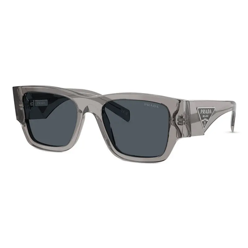 Prada Sunglasses Square Full Rim, Transparent Asphalt Frame And Dark Grey Lens Pr10zs16z70b 1