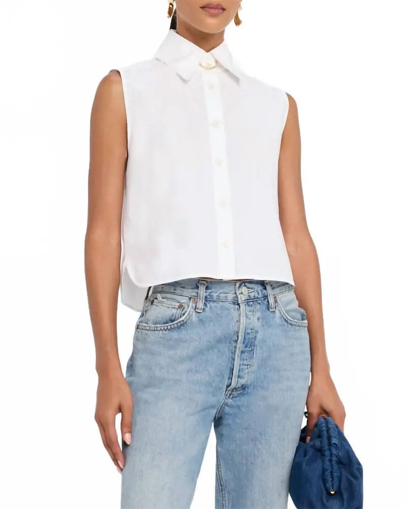 Prep Point Collared Shirt In White 1