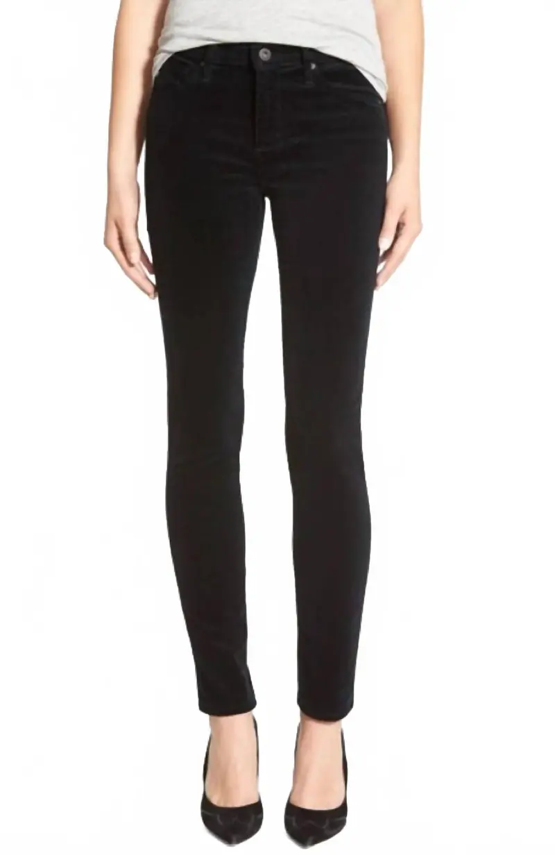 Prima Cigarette Corduroy Pants In Super Black 1